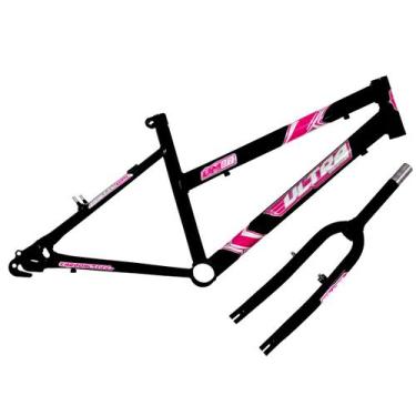 Imagem de Kit Quadro e Garfo Ultra Bikes Feminino Marcha Umbf20, Preto fosco, Ar
