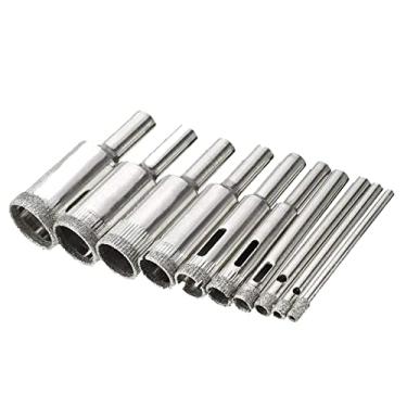 Imagem de Zwbfu Conjunto de brocas de diamante com 10 peças serras de furo 3-18 mm para revestimento de diamante Aço carbono, cerâmica, porcelana, tijolo, mármore
