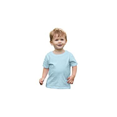 Imagem de Camiseta Lisa Colorida Manga Curta Infantil Pol. Azul bebê Tamanho 06