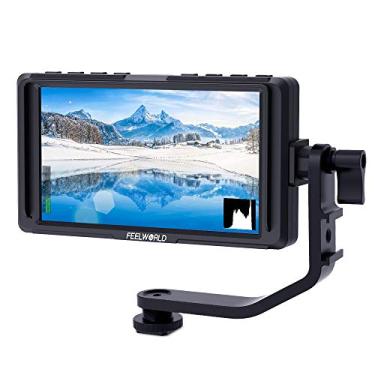 Imagem de FEELWORLD F5 5 polegadas DSLR On Camera Field Monitor Pequeno Full HD 1920x1080 IPS Video Peaking Focus Assist com 4K HDMI 8.4V DC Entrada Saída Inclui Braço de Inclinação