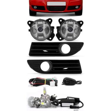 Imagem de Kit Farol de Milha Neblina Vw Polo 2007 2008 2009 2010 2011 Botão Alternativo + Kit Lâmpada Super LED 6000K