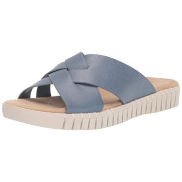 Imagem de Easy Street Sandália lisa Brylee feminina, Jeans, 9.5 Wide