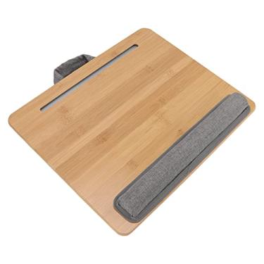 Imagem de Bandeja de cama para mesa de laptop, mesa de laptop de bambu de ângulo ergonômico requintado leve para escrever para celular para jogar