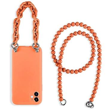Imagem de Colar Crossbody Lanyard capa de telefone de silicone líquido para iphone 14 13 12 Pro Max Mini 11 X XR XS 6S 7 8 plus SE Capa, C, Para iPhone 8