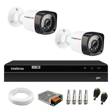 Imagem de Kit 2 Câmeras Full HD 1080p 2MP Bullet 20 Metros Infravermelho Tudo Forte + DVR Gravador de Video Inteligente Intelbras MHDX 1204 4 Canais H.265+