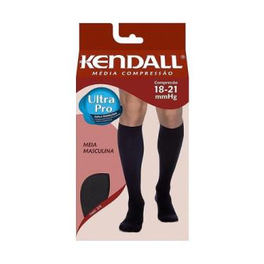 Imagem de Meia De Compressão Média Kendall Masculina 3/4 Tamanho G Preta