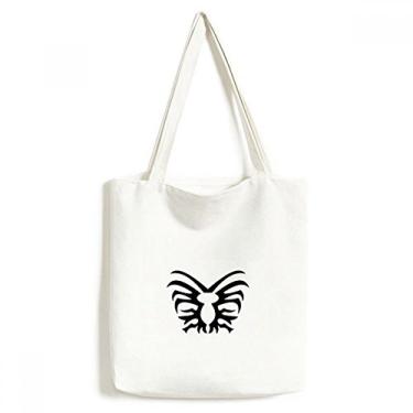 Imagem de Ilustração preta, estampa de aranha, sacola de lona, bolsa de compras, bolsa casual