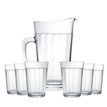 Imagem de Kit Jarra Americano 750 Ml + 6 Copos Americano 450 Ml Nadir Figueiredo