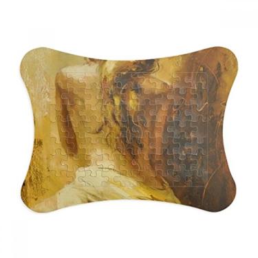 Imagem de Moldura de quebra-cabeça Blonde Back Babe Girl Pretty Gal Decoração de imagem Enfeite de jogo de quebra-cabeça