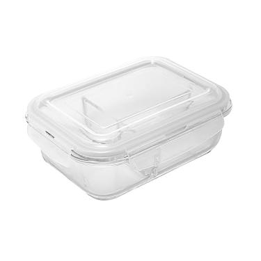 Imagem de LYOR - Pote Hermético com 2 Divisórias de Vidro Borossilicato Resistente A Calor com Tampa Plástica 1L