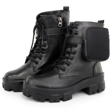 Imagem de Coturno Bota Blogueira Tratorado Bolsinha Removível 7002-Feminino