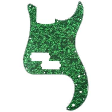 Imagem de Musiclily 13 Furos Escudo Baixo Pickguard para Fender EUA/Mexicana Standard Precision Bass 4 Cordas, 4 Camadas Verde Perolado