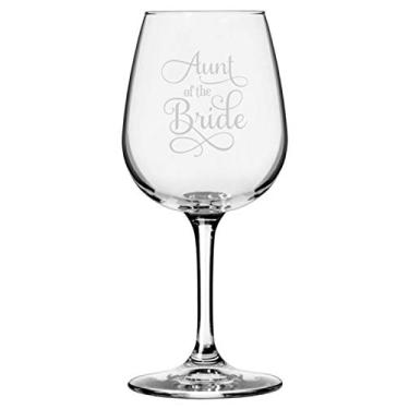 Imagem de Etched Laser Art Taça de vinho multiuso Aunt Of The Bride Samantha Font para festa de casamento, 361 g