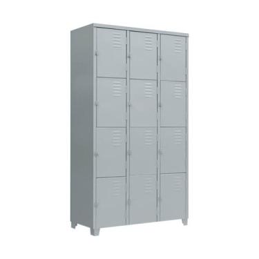 Imagem de Armário Roupeiro De Aço Locker Vestiário com 12 Portas Guarda-Volumes 
