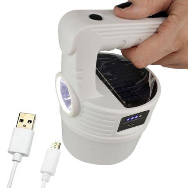 Imagem de Luminaria Solar Lanterna Dupla Fonte de Luz Led 2 em 1 Camping Portati