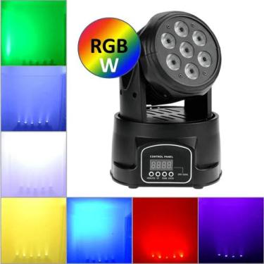 Imagem de Canhão Moving Head 7 LED Efeito RGBW Strobo Iluminação Profissional 70