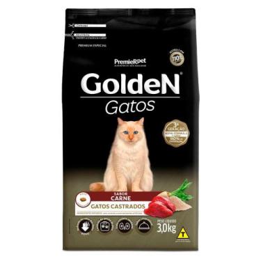 Imagem de Ração Golden Gatos Castrados Adultos Sabor Carne 3 kg - PREMIER