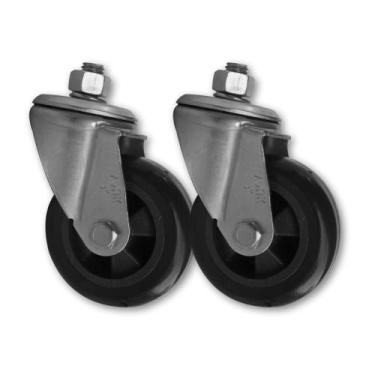 Imagem de Kit 2 Rodinhas 75mm Plástico BP 3 Pol com Parafuso Giratório - Schiopp