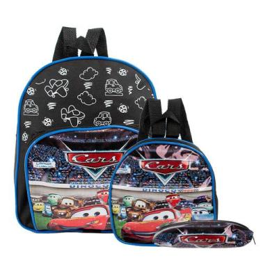 Imagem de Mochila Escolar Carros McQueen Costas Kit Lancheira+Estojo - Toys 2U