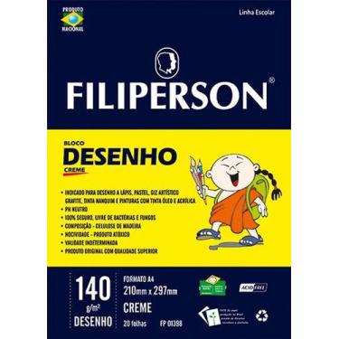 Imagem de Bloco de Desenho Filiperson A4 140gr 20fl