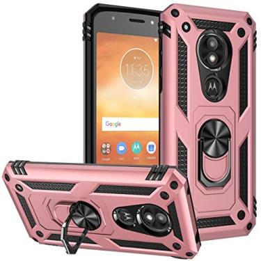 Imagem de Yerebel Capa para celular Moto E5 Play, Moto E5 Go/Moto E5 Cruise, [Grau Militar] [Anel de metal] [Suporte magnético] Capa protetora resistente para Motorola Moto E5 Play (ouro rosa)