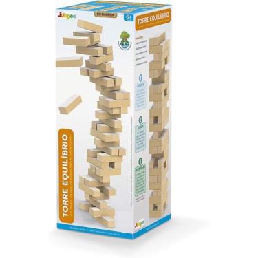 Imagem de Jogo Torre de Equilíbrio Clássico Mesa Madeira Jenga Junges