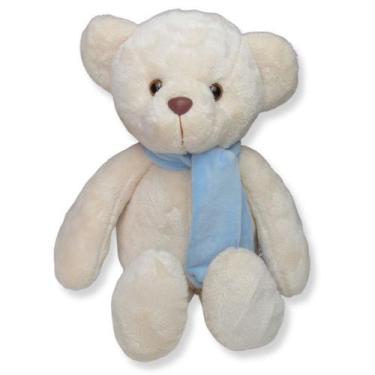 Imagem de Urso de Pelúcia Fofuxo Baunilha com Azul - Gulu