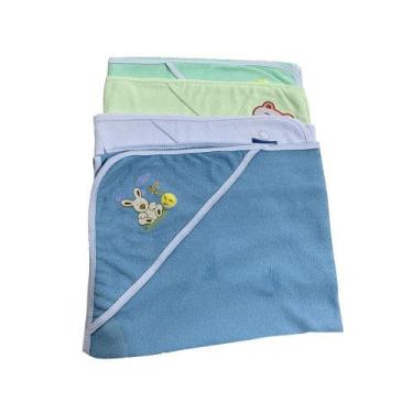 Imagem de Toalha De Banho Bebe Com Capuz Atacado Kit Com 5 - Jolen Baby, Menino 