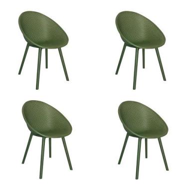 Imagem de Kit 4 Cadeiras Drops Verde - Rivatti