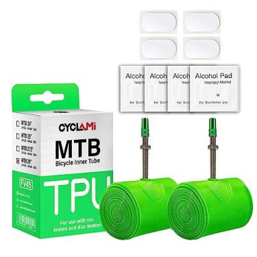 Imagem de CYCLAMI 2-Pack Ultraleve Tpu Bicicleta Tubo Interno Pneu De Bicicleta De Montanha 29 '' Compatível Com 1.9/2.0/2.1/2.2/2.3/2.4/2.5 Comprimento Da Válvula Presta 45 Mm Para Mtb (Inclui 4 Pe