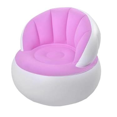 Imagem de Sofá Poltrona Cadeira Inflável Resistente Almofadado Compacta Leve Adulto Infantil (PVC, Rosa)