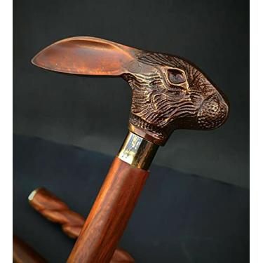 Imagem de Bengala de madeira vintage estilo coelho para presente feito à mão