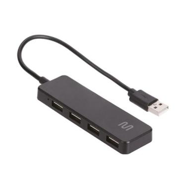Imagem de Adaptador Hub Usb 2.0 Com 4 Portas Multi - AC443 - Multilaser, Preto