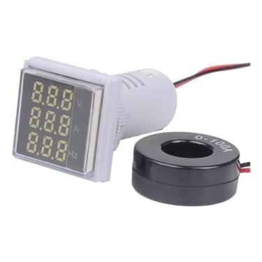 Imagem de Voltímetro Amperímetro Frequencímetro Painel Embutir 22mm (Branco)