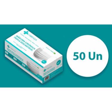 Imagem de Máscara Descartável Tripla Branca Nacional Fabrasa