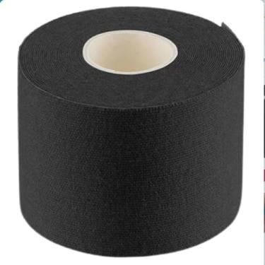 Imagem de Fita de Cinesiologia para Fisioterapia e Esporte, Bandagem Adesiva Elástica cor preta