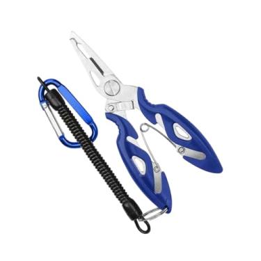 Imagem de simhoa Cortador de linha de alicates de pesca com alicates de anéis divididos no cordilhão para pinça de linha de linha de linha, Azul