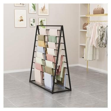 Imagem de Rack de exibição de cachecol de metal, organizador de lenço de seda de tecido de xale de loja de varejo moderno, lençóis multiuso, cinto, calças, suporte para pendurar, suporte de gravatas,