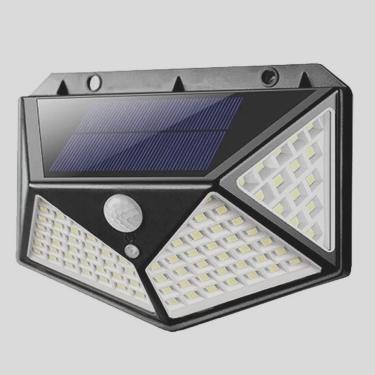 Imagem de Luminária Solar Com Sensor Presença Movimento Sem Fio à Prova D' Água 100 Leds