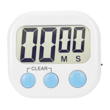 Imagem de Temporizador digital eletrônico de cozinha, cronômetro, cronômetro, contagem regressiva, contagem regressiva, grande visor LCD, contagem branca