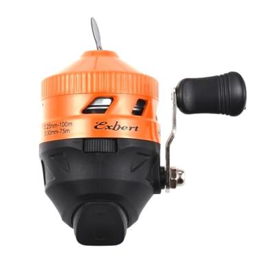 Imagem de Carretel de pesca Spincast, recuperação da mão direita, design de fundição de botão fácil de usar para iniciantes e crianças (laranja)