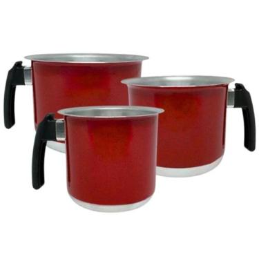 Imagem de Conjunto canecão fervedor 3 pçs vermelho - Alumínios Portela