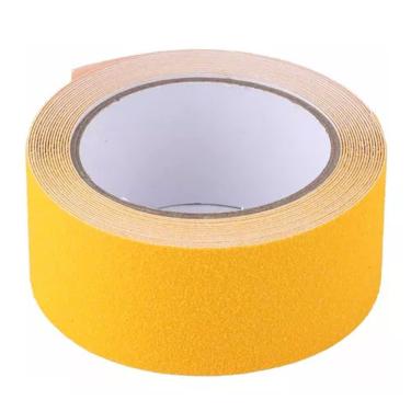 Imagem de Fita Antiderrapante 5 Metros Escada Chao Sinalinaçao Degraus Demarcaçao Piso Evita Acidentes Segurança