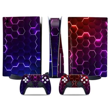 Imagem de Skin Wrap para PS5 Disc Edition, adesivo de vinil para console e controle sem fio (favo de mel)