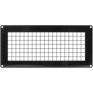 Imagem de Repa Market Grade de ventilação retangular de aço galvanizado preto de 25,4 cm x 12 cm - Proteção de ventilação de entrada e saída - Malha de proteção de escape de fornecimento de ar de metal