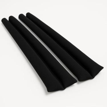 Imagem de Protetor Rolinho Veda Porta Duplo Rolinho Impermeável Ajustável Contra Poeira Água e Insetos 80cm (PRETO, 2 UNIDADES)