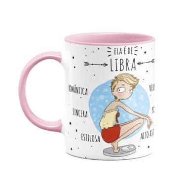 Imagem de Caneca Signos  B-pink - Ela é de Libra - JPS INFO