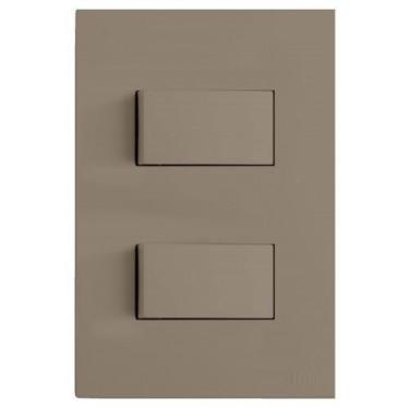 Imagem de Kit Interruptor Duplo Paralelo 4X2 Brs12040-5Fe - Blux Recta Fendi Sat