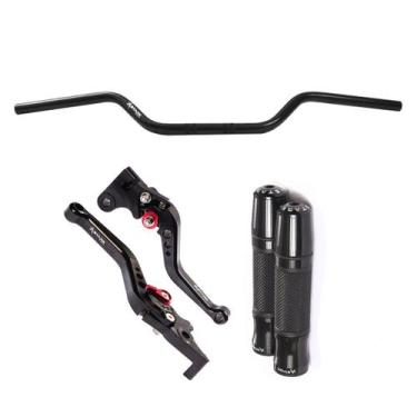 Imagem de Kit Guidão 22mm Esportivo Manopla Jupiter Manete Haojue Dk 150 - Stark