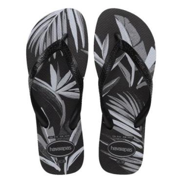 Imagem de Chinelo Havaianas Aloha Fc Folhas Original, Preto, 43-44 BR